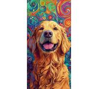 5D Diamond Art Painting Kit, Golden Retriever Diamond Painting Kits for Adults Kids, DIY Full Drill Crystal Gem Art Paintings Embroidery Mosaic Kits, for Home Room Decor, Gifts for Girl 12x24in E-426