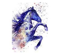 5D Diamond Art Painting Kits Blue Horse, DIY Diamond Painting Art Kit by Number Full Drill Dot Rhinestone Crystal Cross Stitch Embroidery Canvas Pictures, for Home Wall Decor Gift Square Drill 60x80cm