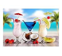 5D Diamond Art Painting Kits Delicious Fruit Juice,DIY Diamond Painting Art Kit by Number Full Drill Dot Rhinestone Crystal Cross Stitch Embroidery Pictures,for Home Wall Decor Square Drill 100x120cm