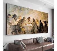 5D Diamond Art Painting Kits, DIY The Last Supper Diamond Art Kits Adults Kids, 100x235cm Large Diamond Painting The Last Supper, Round Diamond Dots Gem Crystal Art Paintings for Wall Room Decor Z-764