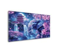 5D Diamond Art Painting Kits Elephant Diamond Painting Flowers Dimond Art for Adults, 60x90cm Large DIY Round Full Drill Gem Crafts Crystal Creations for Adults, Home Decor, Gifts for Women W6-18