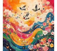 5D Diamond Art Painting Kits for Adults, Abstract Diamond Art, DIY Round Full Drill Cross Stitch Crafts Pictures Retro Embroidery Kit for Beginner, Home Wall Decor, Gifts for Women 50x50 cm G8-69