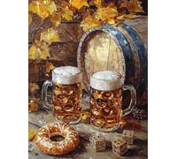 5D Diamond Art Painting Kits for Adults, Beer Maple Leaf Diamond Art Kits Adults, Round Full Drill Crystal DIY Cross Stitch Crafts Pictures Embroidery for Beginner Home Wall Decor 90x120cm Ja0z-654