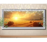 5D Diamond Art Painting Kits for Adults,DIY Farm,Scenery Diamond Painting by Number Kits for Beginners,Diamond Crystal Embroidery Arts Crafts Painting Pictures for Home Wall Decor 100x250cm 58Y-5250