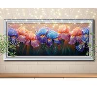 5D Diamond Art Painting Kits for Adults,DIY Flower,Insect Diamond Painting by Number Kits for Beginners,Diamond Crystal Embroidery Arts Crafts Painting Pictures for Home Wall Decor 50x100cm 59E-2121