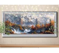 5D Diamond Art Painting Kits for Adults,DIY River,Snow Mountain Diamond Painting by Number Kits for Beginners,Diamond Crystal Embroidery Arts Crafts Painting Pictures for Home Decor 30x80cm 58Y-3378