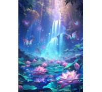 5D Diamond Art Painting Kits for Adults, DIY Square Full Drill Diamond Painting Kit Pink Flowers Embroidery Cross Stitch Kids Beginners Rhinestone Gem Art Crafts, for Home Wall Decor 45x60cm, J8529