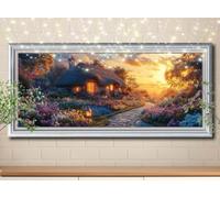 5D Diamond Art Painting Kits for Adults,DIY Wildflowers,House Diamond Painting by Number Kits for Beginners,Diamond Crystal Embroidery Arts Crafts Painting Pictures for Home Decor 60x150cm 58Y-6864