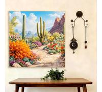 5D Diamond Art Painting Kits for Adults, Landscape Diamond Art, DIY Square Full Drill Cross Stitch Crafts Pictures Aegean Sea Embroidery Kit for Beginner, Home Decor, Gifts for Women 55x55 cm G8-166