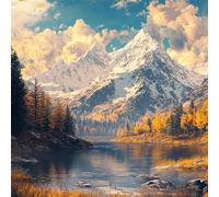 5D Diamond Art Painting Kits for Adults, Landscape Diamond Art, DIY Square Full Drill Cross Stitch Crafts Pictures Mountain Embroidery Kit for Beginner, Home Decor, Gifts for Women 30x30 cm G8-187