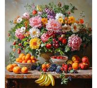 5D Diamond Art Painting Kits for Adults, Retro Diamond Art, DIY Round Full Drill Cross Stitch Crafts Pictures Peony Embroidery Kit for Beginner, Home Wall Decor, Gifts for Women 40x40 cm G8-233