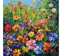 5D Diamond Art Painting Kits for Adults, Wildflowers Diamond Art, DIY Round Full Drill Cross Stitch Crafts Pictures Color Embroidery Kit for Beginner, Home Wall Decor, Gifts for Women 45x45 cm G8-1041