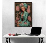 5D Diamond Art Painting Kits for Adults, Woman Flower Diamond Art, DIY Full Drill Crafts Painting, Crystal Rhinestone Embroidery Cross Stitch, Home Wall Decor, Gifts for Women, 8x12inch PjY5252 I-S