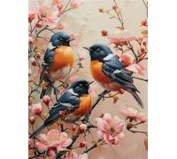 5D Diamond Art Painting Kits, Full Drill Bird Diamond Art for Kids Adults, Cross Stitch Rhinestone Arts and Crafts, DIY Flowers Dimaond Painting by Numbers for Home Decor, Gifts Christmas 12x16in