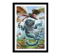 5D Diamond Art Painting Kits Full Drill Love The Cheshire Cat DIY Diamond Painting Crystal Rhinestone Embroidery Handmade Adults Kids Cross Stitch Paste for Living Room Bedroom Wall Decor 30x40cm