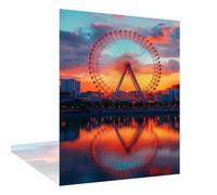 5D Diamond Art Painting Kits Sunset Diamond Painting Ferris Wheel Dimond Art for Adults, 90x120cm Large DIY Round Full Drill Gem Crafts Crystal Creations for Adults, Decor Gifts for Women W6-660