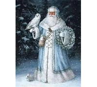 5D Diamond Art Painting Kits White Santa Claus DIY Diamond Art by Number Kit Rhinestone Embroidery Cross Stitch Arts Craft for Office Room Decoration 70x100cm/28x40inch