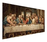5D Diamond Art The Last Supper, Diamond Painting for Adults Man, Square Full Drill Crystal Art Kits for Adults Beginners, DIY Cross Stitch Painting Embroidery Crafts Kits, Home Decor, 64x28in V-8496