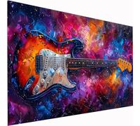 5D Diamond Painting Abstract Large Diamond Art Guitar Picture DIY Square Full Drill Gem Art Crystal Embroidery Cross Stitch Set for Adults Kids, Perfect for Wall Decor, Relaxing Hobby 100x220cm Z1-648