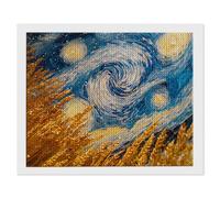 5D Diamond Painting Abstract Starry Sky, Diamond Art Kits Adults, DIY Full Round Drill Gem Art Mosaic Painting, Crystal Embroidery Cross Stitch Crafts Adults Crafts for Room Decor 30 x 40cm F-123