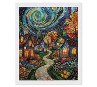 5D Diamond Painting Abstract Starry Sky, Diamond Art Kits Adults, DIY Full Round Drill Gem Art Mosaic Painting, Crystal Embroidery Cross Stitch Crafts Adults Crafts for Room Decor 30 x 40cm F-122