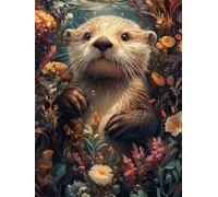 5D Diamond Painting Animal Diamond Art Kits Adults Otter 60x90cm, DIY Full Drill Crystal Art Kits for Beginner with Painting Tools Gem Art Canvas Paint by Numbers for Relaxation Home Wall Decor L-700