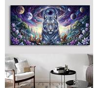 5D Diamond Painting Animal Diamond Art Tiger, DIY Full Square Drill Gem Art Craft Kits for Kids, Arts and Crafts for Adults Rhinestone Embroidery Kit Mosaic Kit for Home Wall Decor 32x64inch, Cod-150