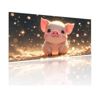 5D Diamond Painting Animal Full Drill Diamond Art Kits, Pig Large Diamond Painting Kits for Adults, DIY Crystal Arts and Crafts, Gem Art Painting with Accessories, for Wall Decoration 80x40cm P-646