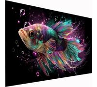 5D Diamond Painting Animal Large Diamond Art Fish Picture DIY Square Full Drill Gem Art Crystal Embroidery Cross Stitch Set for Adults & Kids, Perfect for Wall Decor, Relaxing Hobby 90x180cm Z1-962