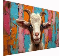 5D Diamond Painting Animal Large Diamond Art Goat Picture DIY Square Full Drill Gem Art Crystal Embroidery Cross Stitch Set for Adults & Kids, Perfect for Wall Decor, Relaxing Hobby 60x120cm Z1-520