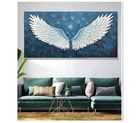 5D Diamond Painting by Number Kits Angel Wings Round Full Drill Crystal Rhinestone Diamond Embroidery Paintings DIY Cross Stitch Paint by Numbers Art Craft Home Wall Decor40X50Cm