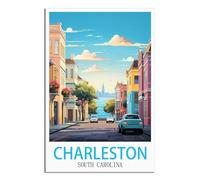 5D Diamond Painting by Number Kits,Charleston South Carolina Full Drill Gem Art Stitch Canvas Painting Pictures Crafts Wall Decor 50x60cm