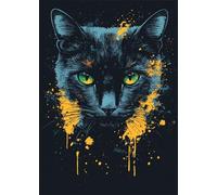 5D Diamond Painting Cat Diamond Art Kits Adults Graffiti DIY Square Full Drill Crystal Art Paintings Crafts Kits, Embroidery Gem Painting Canvas Wall Art for Beginners Room Decor 20x28 Inch X4-1056