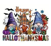 5D Diamond Painting Christmas Gnome Autumn Winter DIY Gnome Diamond Art Kit for Adults and Children, Diamond Painting Pictures Hello Thanksmas for Wall Decoration, Autumn Decoration & Christmas