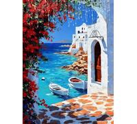 5D Diamond Painting Coastal, DIY Sea Diamond Art Kits Adults Round Full Drill Gem Arts and Crafts for Adults kit Crystal Art Rhinestone Embroidery Painting for Home Wall Decor Gifts 35x47 inch Q4-206