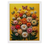 5D Diamond Painting Colorful Flowers, Diamond Art Kits Adults, DIY Full Round Drill Gem Art Mosaic Painting, Crystal Embroidery Cross Stitch Crafts Adults Beginners Crafts for Room Decor 20 x 30cm F59