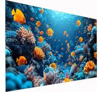 5D Diamond Painting Coral Large Diamond Art Fish Picture DIY Square Full Drill Gem Art Crystal Embroidery Cross Stitch Set for Adults & Kids, Perfect for Wall Decor, Relaxing Hobby 50x100cm Z1-426