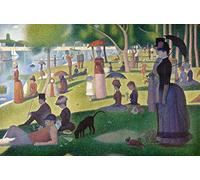 5D Diamond Painting Cross Stitch Sunday Afternoon on The Island of La Grande Jatte - Georges Seurat Mosaic Rhinestone Diamond Embroidery Full Round Drill Craft Decor 40x50cm