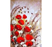 5D Diamond Painting DIY Full Drill Rhinestones, ABEUTY Corn Poppies Flower Plant, Paint with Diamonds Crystal Diamond Art Kits (Poppies)