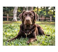 5D Diamond Painting DIY Kits Chocolate Labrador Retriever Diamond Art Full Round Drill Rhinestones Crystal by Number Mosaic Arts and Crafts for Living Room Bedroom Home Wall Decor 12x16 inch