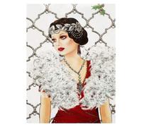 5D Diamond Painting Elegant Woman Kits for Adults DIY Lady Full Drill Paint by Number Kits Diamond Arts Craft Decorations 30x40cm/12x16in (Lady in Red 18)