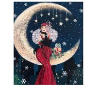 5D Diamond Painting Elegant Woman Kits for Adults DIY Lady Full Drill Paint by Number Kits Diamond Arts Craft Decorations 30x40cm/12x16in (Lady and Moon 08)
