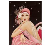 5D Diamond Painting Elegant Woman Kits for Adults DIY Lady Full Drill Paint by Number Kits Diamond Arts Craft Decorations 30x40cm/12x16in (Lady in Pink 19)