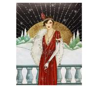 5D Diamond Painting Elegant Woman Kits for Adults DIY Lady Full Drill Paint by Number Kits Diamond Arts Craft Decorations 30x40cm/12x16in (Lady in Red 05)