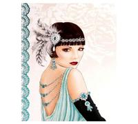5D Diamond Painting Elegant Woman Kits for Adults DIY Lady Full Drill Paint by Number Kits Diamond Arts Craft Decorations 30x40cm/12x16in (Lady with Feather Headdress 09)