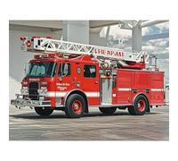 5D Diamond Painting Fire Engine Truck Diamond Art DIY Kits Full Round Drill Rhinestones Crystal by Number Embroidery Arts and Crafts for Living Room Bedroom Home Wall Decor 12x16 inch