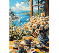 5D Diamond Painting Flower Diamond Art Kits Adults Sea Embroidery Kit Craft Kits for Adults UK, Crystal Art Mosaic Kit Dimond Painting for Kids, for Home Decor Gifts for Women 12x16inch I - 144