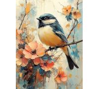 5D Diamond Painting Flower, DIY Bird Diamond Art Kits Adults Square Full Drill Gem Arts and Crafts for Adults kit Crystal Art Rhinestone Canvas Painting for Home Wall Decorations 8x12 inch YI-108