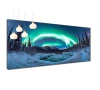 5D Diamond Painting for Adults Aurora Diamond Art Kits, DIY Round Full Drill Embroidery Cross Stitch Painting by Numbers, Pine Crystal Gem Art and Crafts for Adults Home Wall Decor 28x55 inch T3-692