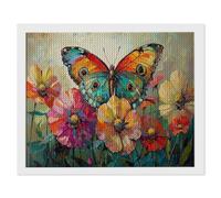 5D Diamond Painting for Adults, Butterfly Diamond Art Kits Adults, Crystal Art Round Full Drill Canvas Painting DIY Gem Arts Cross Stitch Crafts Home Wall Room Decor, Gifts for Women 90x135cm Q-367